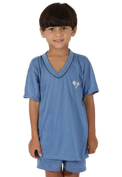 Pijama Infantil Curto Linha Noite Menino Azul - Marca Linha Noite