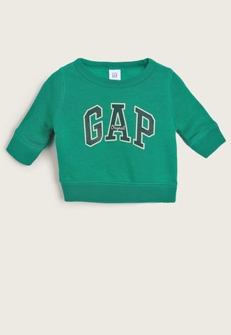 Blusa de Moletom GAP Logo Verde - Compre Agora