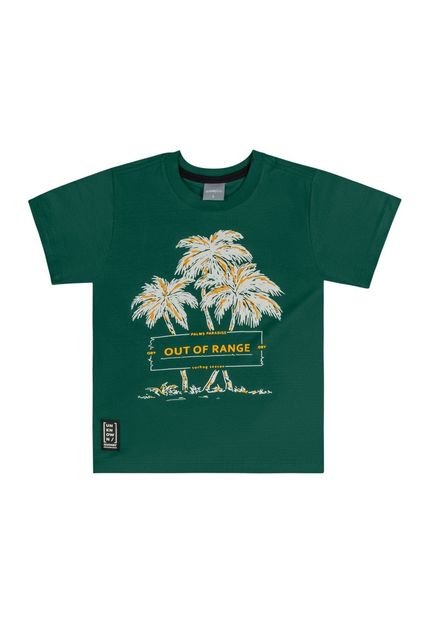 Camiseta Out of Range Infantil para Menino Quimby Verde - Marca Quimby
