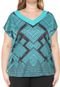 Blusa Cativa Plus Estampada Verde - Marca Cativa Plus