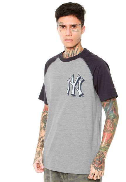 Camiseta New Era Old School 8 New York Yankees Cinza - Marca New Era