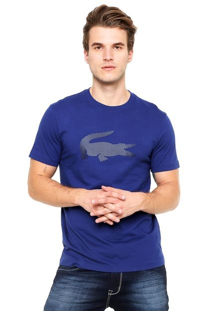 Camiseta Lacoste Regular Fit Estampada Azul - Marca Lacoste