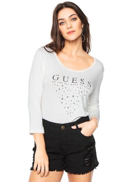 Camiseta Guess Stars Off-White - Marca Guess