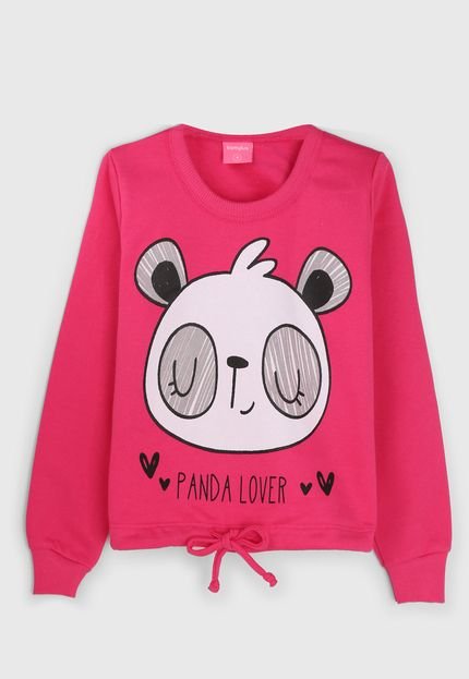 Blusa de Moletom Kamylus Infantil Panda Pink - Marca Kamylus