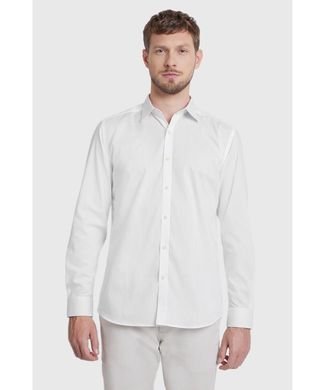 Camisa Manga Longa Cosmo Regular Maquinetada Fio 50 Listrada Branco