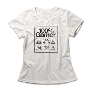 Camiseta Feminina Gamer Care Label - Off White