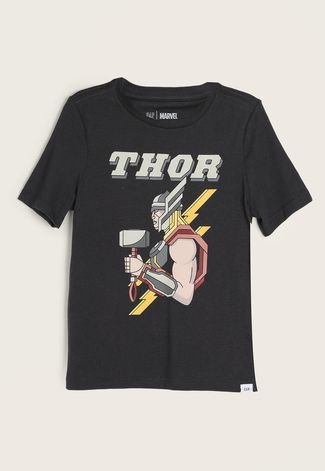 Camiseta Infantil GAP Thor Preta