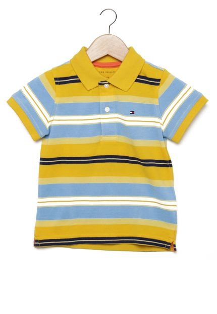 Camisa Polo Tommy Hilfiger Kids Infantil Listras Amarela/Azul - Marca Tommy Hilfiger Kids
