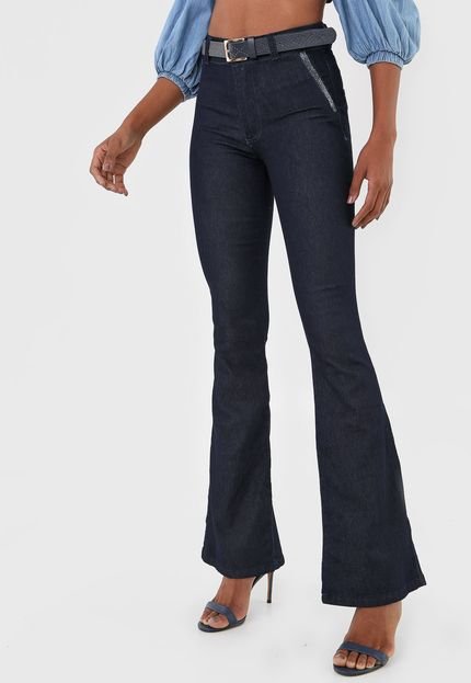 Calça Jeans Biotipo Flare Aplicação Azul - Marca Biotipo