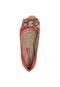 Sapatilha Salto Interno Peep Toe Laço Vermelha - Marca Comfortflex