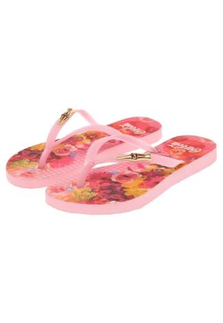 Chinelo Coca Cola Shoes Miracle Flower Blur Rosa