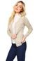 Cardigan Facinelli by MOONCITY Tricot Poás Bege - Marca Mooncity