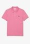 Camisa Polo masculina Slim Fit em petit piquet Rosa - Marca Lacoste