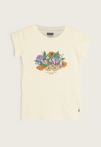 Camiseta Infantil Levis Blossom Off-White