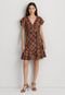 Vestido Lauren Ralph Lauren Curto Xadrez Caramelo - Marca Lauren Ralph Lauren