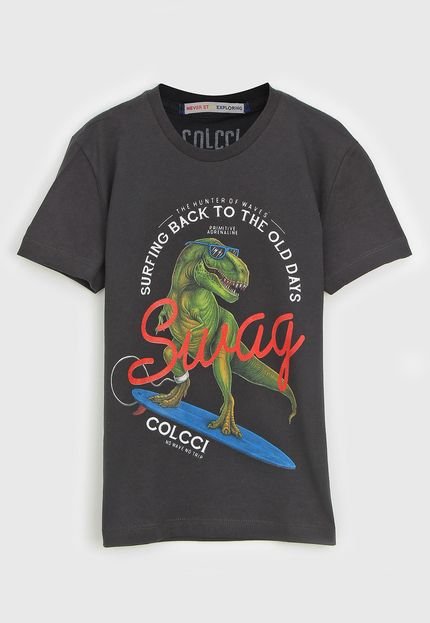Camiseta Colcci Fun Infantil Dinossauro Cinza - Marca Colcci Fun