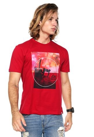 Camiseta Reef Framed Picture Vermelha