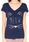 Camiseta Disparate Meow Azul-marinho - Marca Disparate