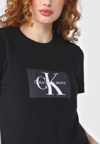 Camiseta Calvin Klein Jeans Logo Preta - Compre Agora