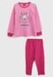 Pijama Tricae Longo Infantil Lhama Rosa - Marca Tricae