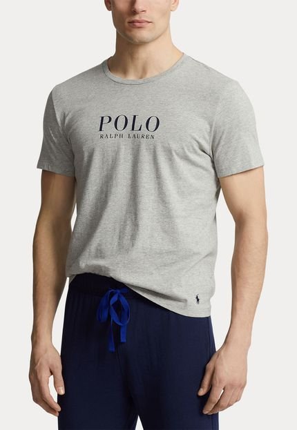 Camiseta Polo Ralph Lauren Reta Pijama Cinza - Marca Polo Ralph Lauren
