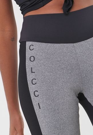 Legging Colcci Fitness Logo Cinza/Azul