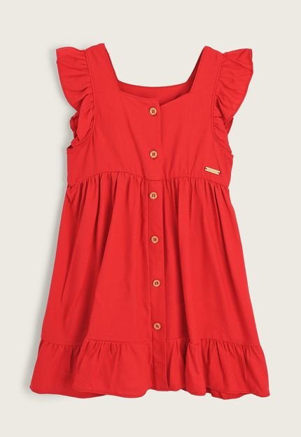 Vestido Infantil Colorittá Babados Vermelho - Marca Colorittá