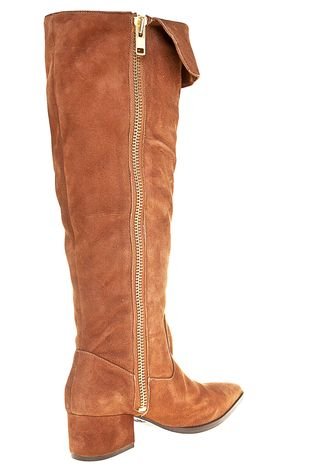 Bota Luiza Barcelos Over Knee Suede Caramelo - Compre Agora