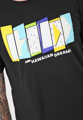 Camiseta HD Hawaiian Dreams Estampada Preta