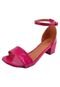Sandália Salto Grosso Rosa Chic Calçados Feminino Salto Baixo Bloco Bico Redondo Pink - Marca Rosa Chic Calçados