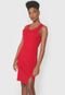 Vestido Tricot Ellus Curto Canelado Vermelho - Marca Ellus