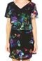 Vestido MOB Curto Floral Blusado Preto - Marca MOB