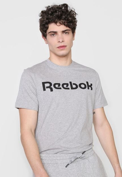 Camiseta Reebok Linear Logo Cinza - Marca Reebok