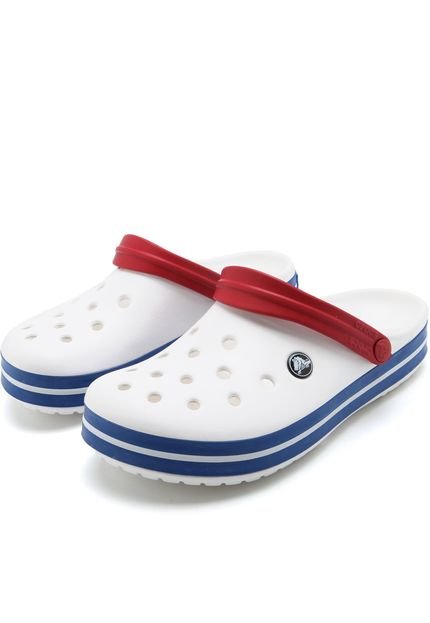 Sandália Crocs Crocband Branco/Azul - Marca Crocs