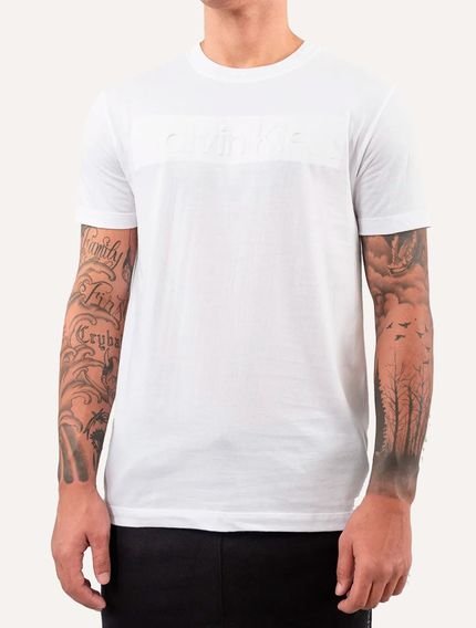 Camiseta Calvin Klein Masculina CK Embossing Branca - Marca Calvin Klein