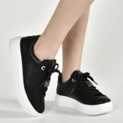 Tenis Flatform Via Marte Preto Branco - Feminino - Marca Via Marte