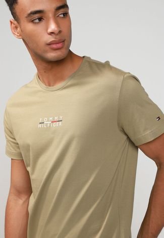 Camiseta Tommy Hilfiger Logo Verde - Compre Agora