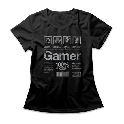 Camiseta Feminina Gamer - Preto - Marca Studio Geek 