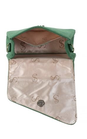 Bolsa Pequena Feminina de Mão e Tiracolo Bolsinha Transversal Clutch Mini Bag Verde Camurça