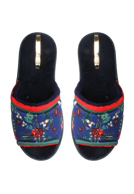 Pantufa Moleca Estampa Azul - Marca Moleca