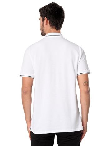 Camisa Polo Calvin Klein Slim Frisos Branca