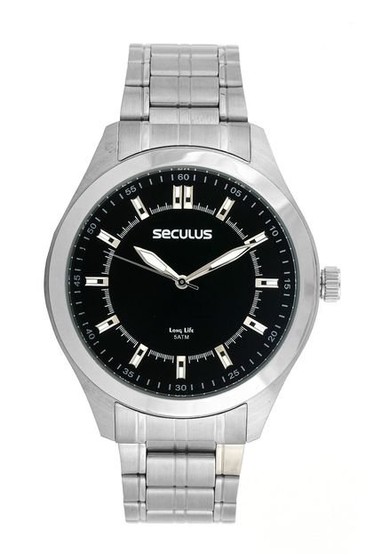 Relógio Seculus 20583G0SVNA1 Prata/Preto - Marca Seculus
