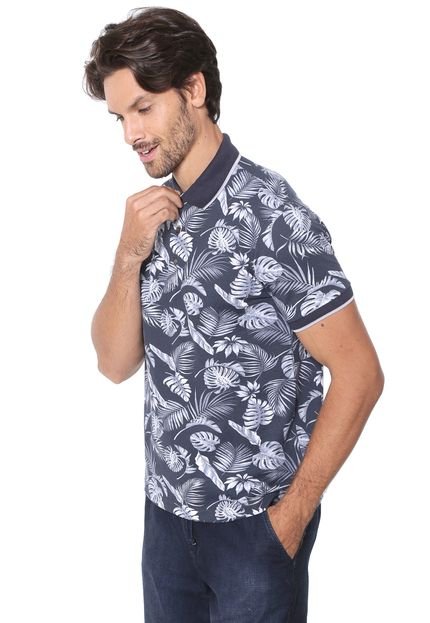 Camisa Polo Malwee Slim Tropical Azul-Marinho - Marca Malwee