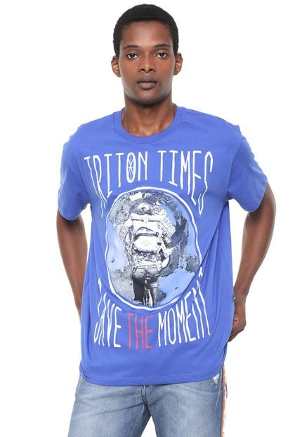 Camiseta Triton Save The Moment Azul - Marca Triton