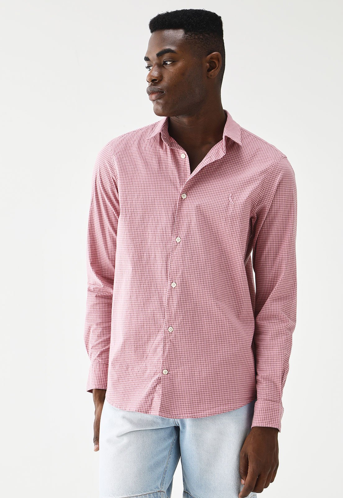 Camisa Reserva Reta Micro Xadrez Rosa - Marca Reserva