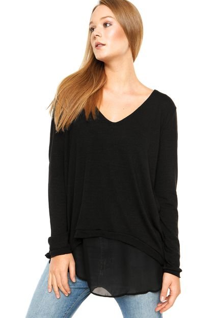 Blusa Tantan Dupla Preta - Marca Tantan