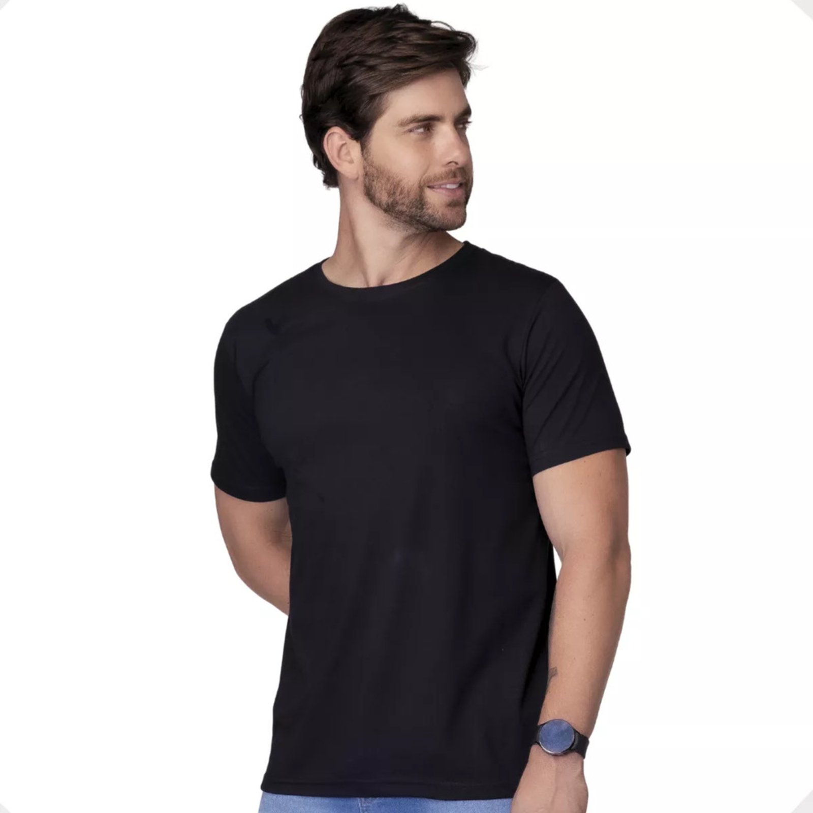 Camiseta Masculina Basica Lisa Algodão Premium Camisa Preta - Marca Lavini Shoes