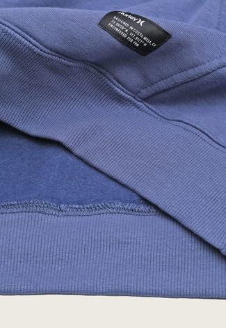 Blusa de Moletom Flanelada Fechada Hurley Plus Size Circle Icon Azul