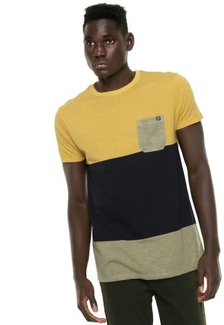 Camiseta Billabong Bolso Amarela/Preta