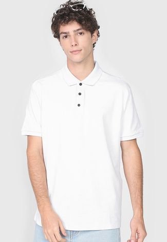 Camisa Polo John John Reta Logo Branca - Compre Agora